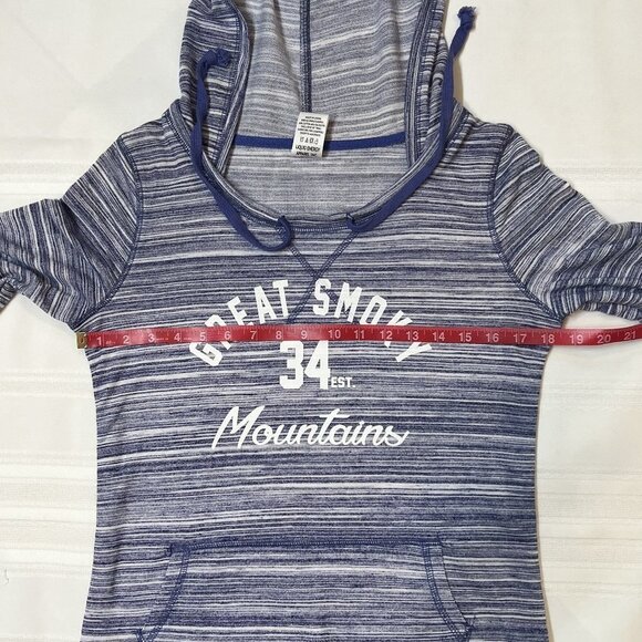 $5 Add-on SALE Smoky Mountains LS T-Shirt Hoodie Blue Size S LE Liquid Energy - Picture 4 of 10